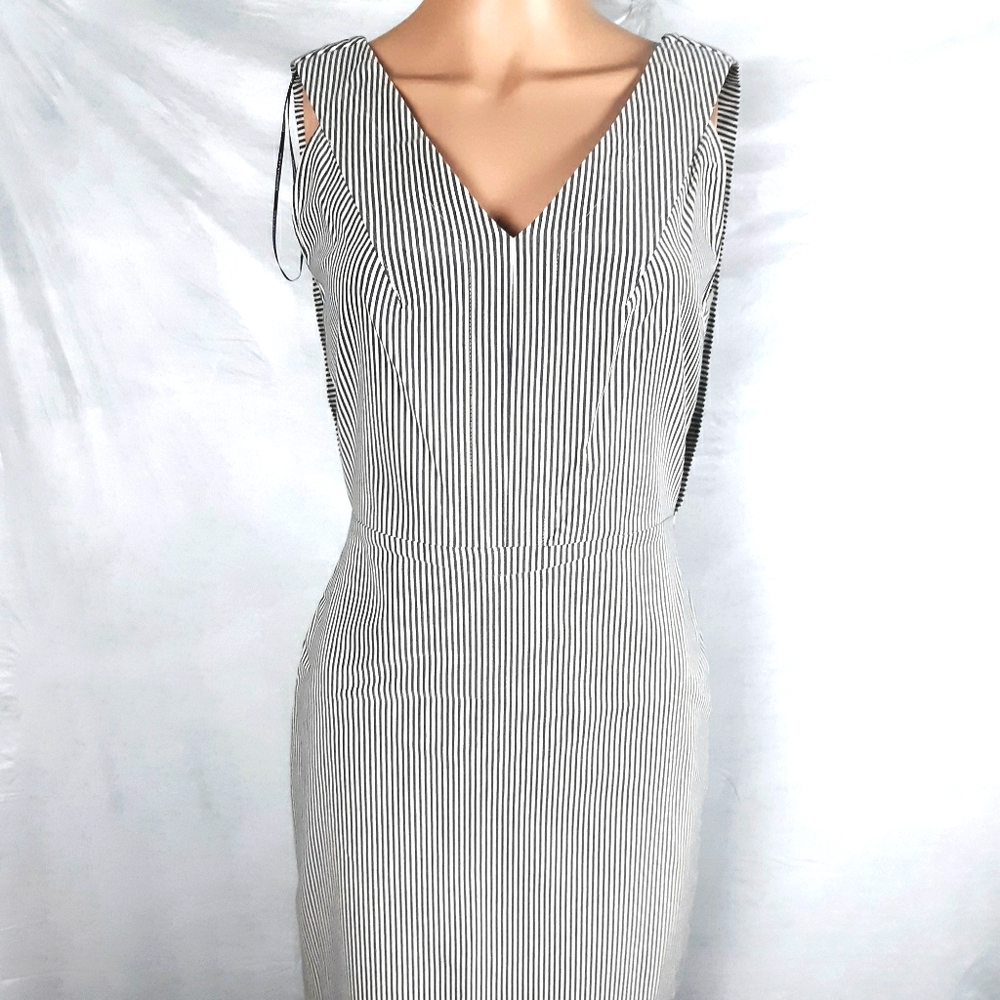 Donna Karan Stripe Midi Sheath Dress
